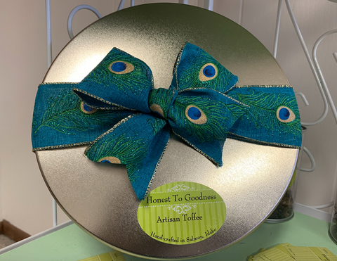 Beautiful Gold Gift Can with 2lbs of Toffee FREE SHIPPING